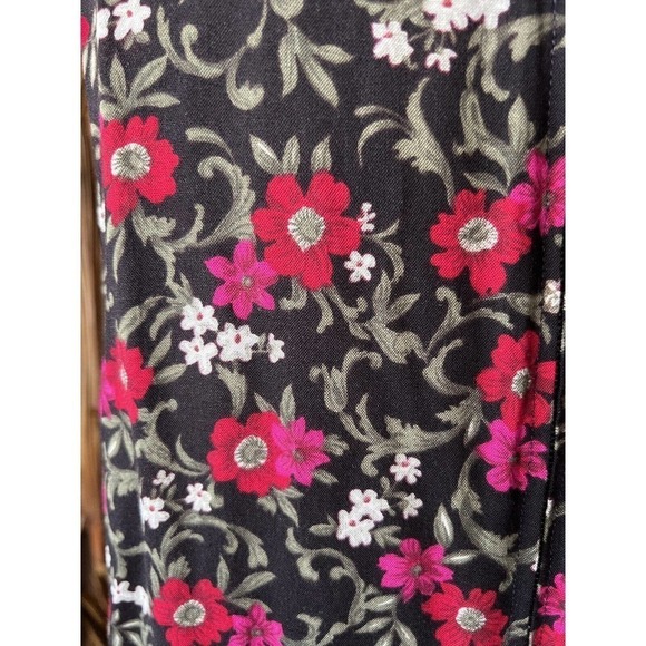 Vintage Whimsigoth 90's Floral Rayon Midi Dress Size M/L - Picture 3 of 4